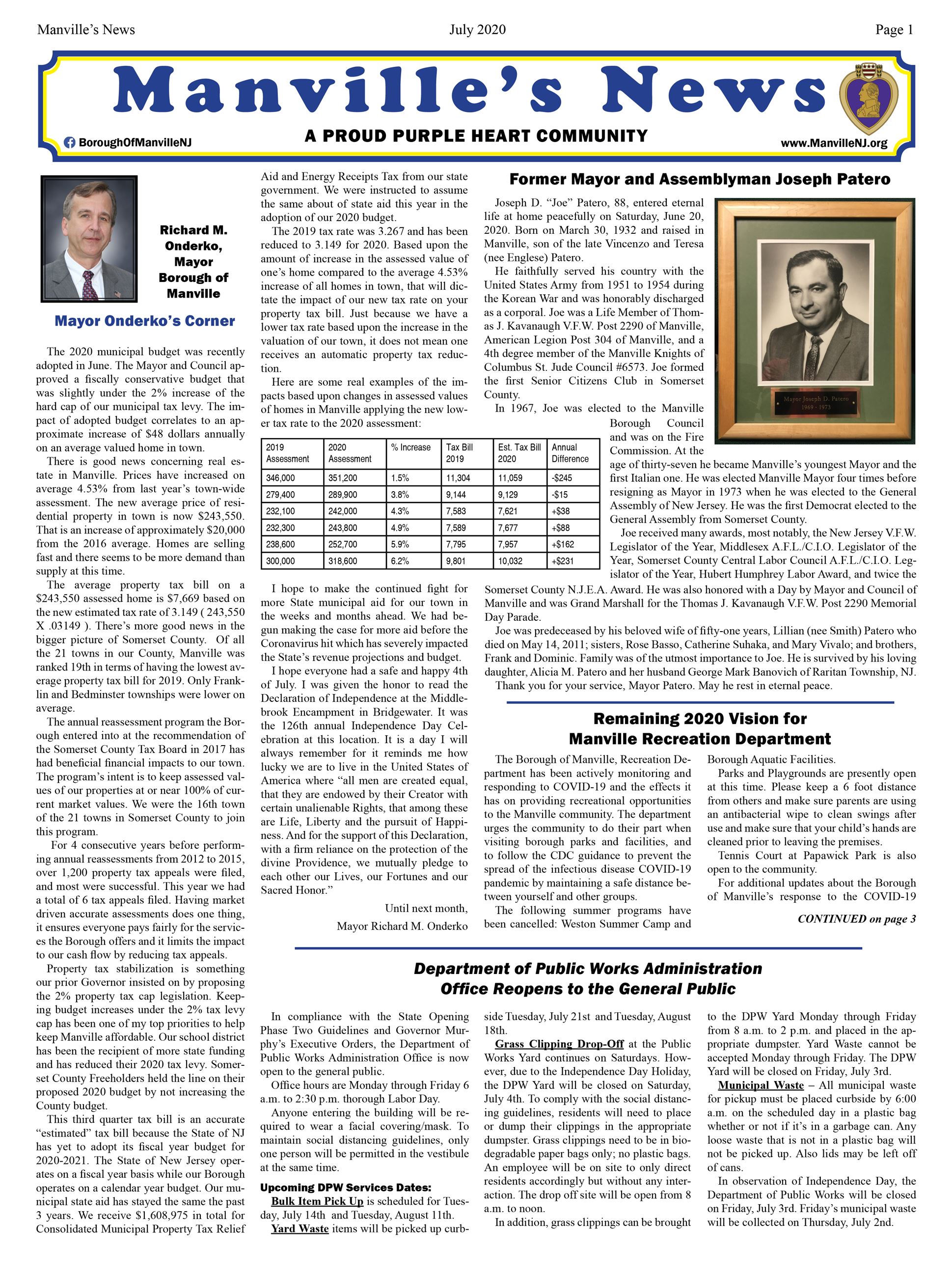 Manvilles News - July 2020
