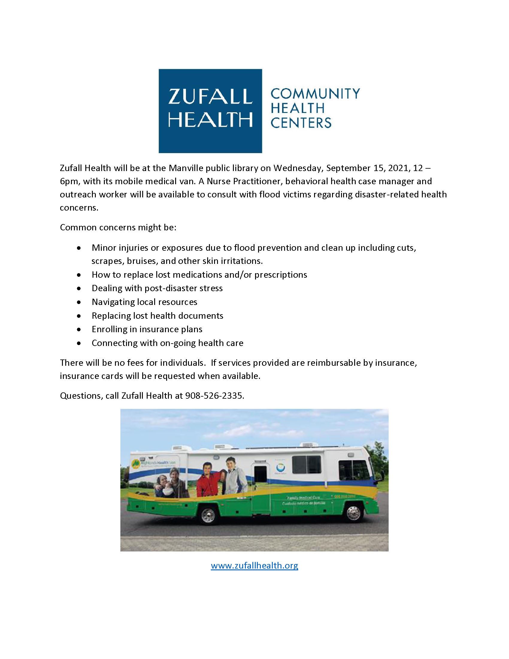 Zufall Health Flood Response Manville 9-15-21