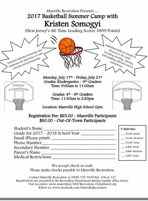 2017 Basketball Camp Form
