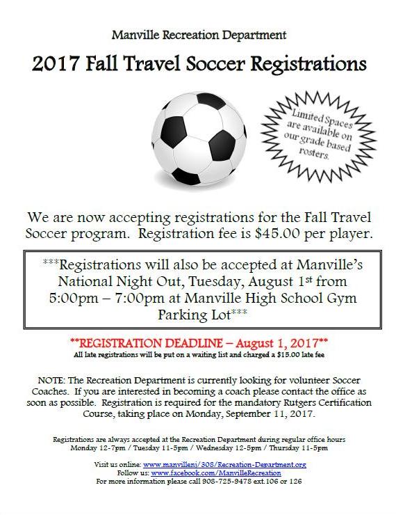 2017 Fall Soccer Registration Flyer Rev1