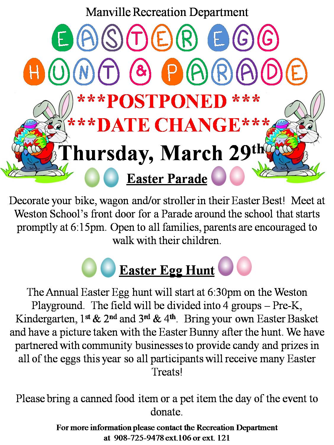 2018 Easter Egg Hunt - Postponed Rev2