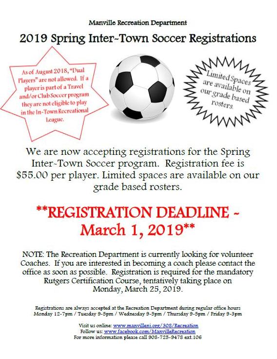 2019 Spring Soccer Registration Flyer Rev1