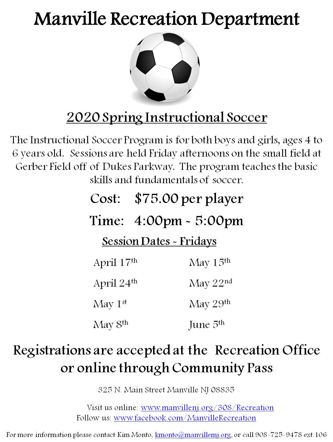 2020 Spring Instructional Soccer