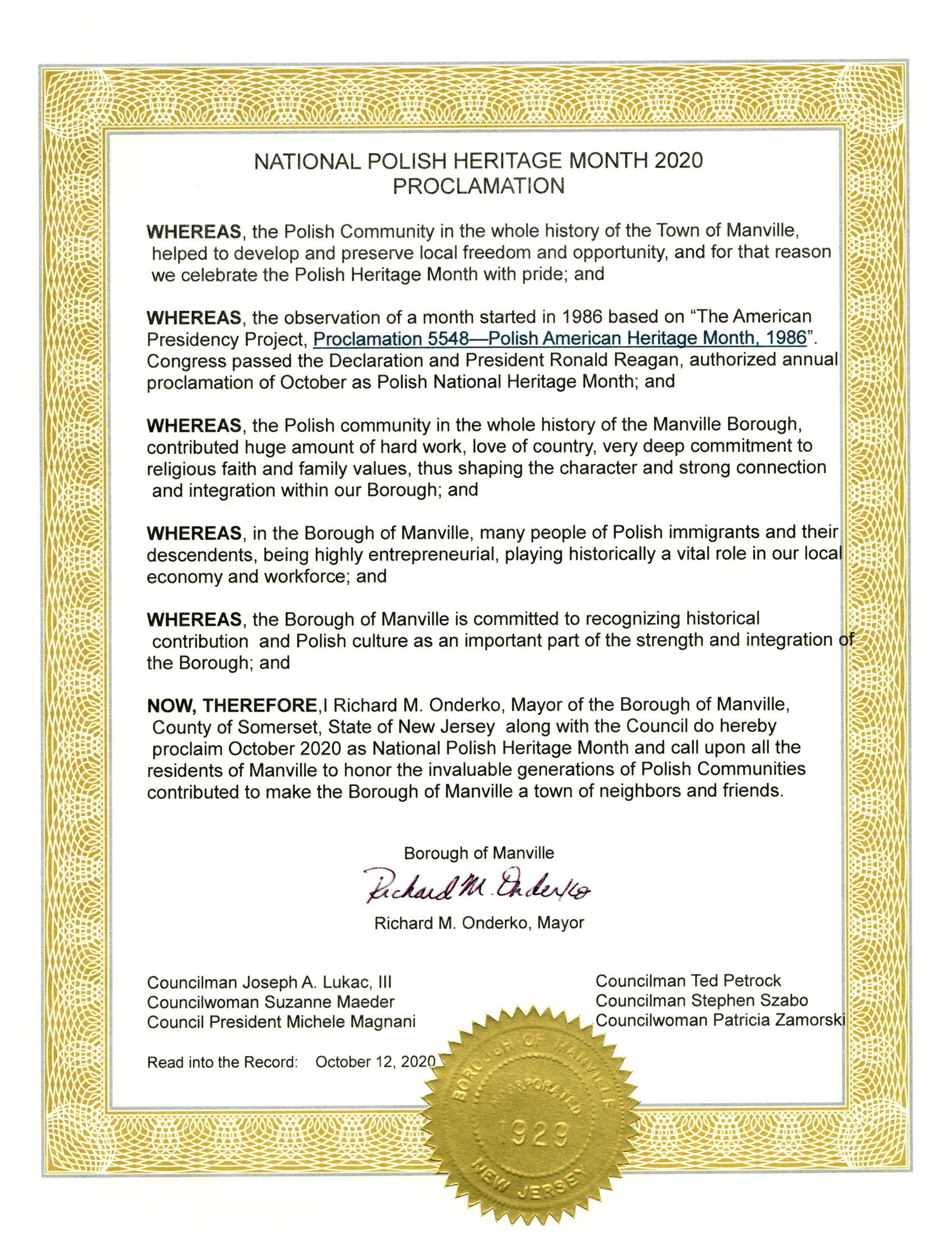 National Polish Heritage Month