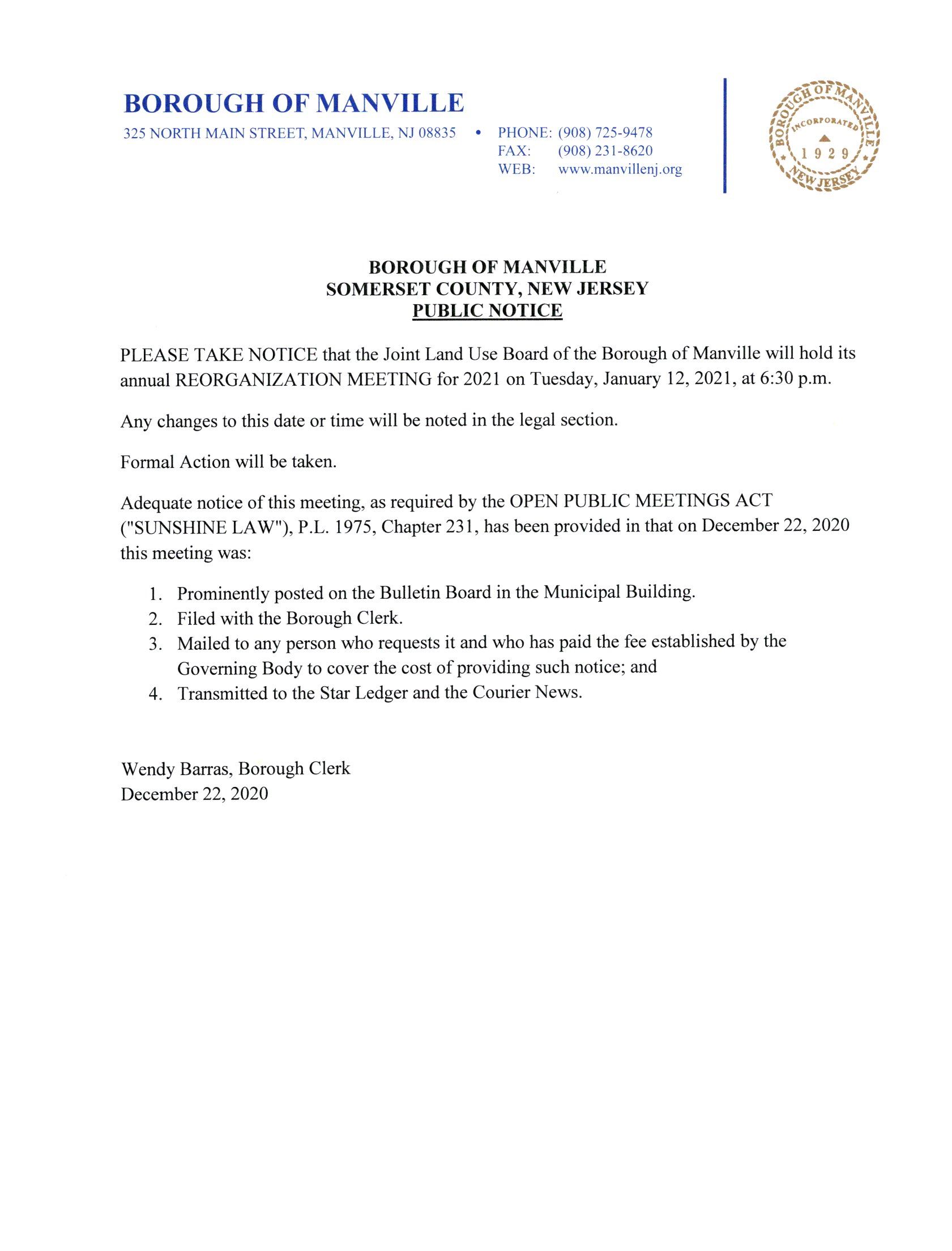 2021 Reorganization Notice_Land Use